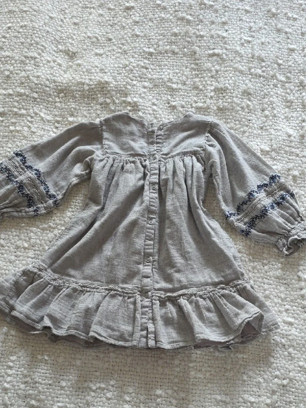 Zara Light Grey girl boho dress 4-5 years, Cotton